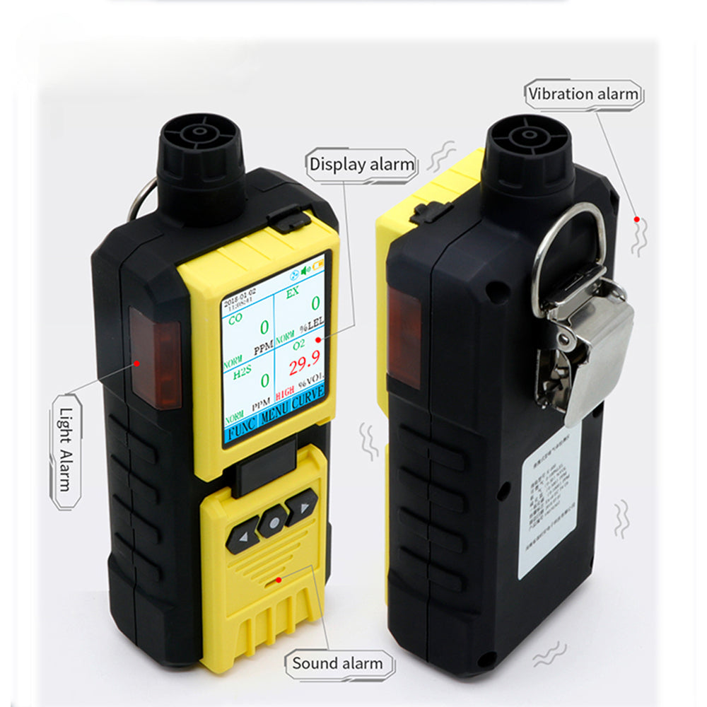 Portable O3 Ozone Gas Detector with Quad Alarm Methods and Built-in Pump