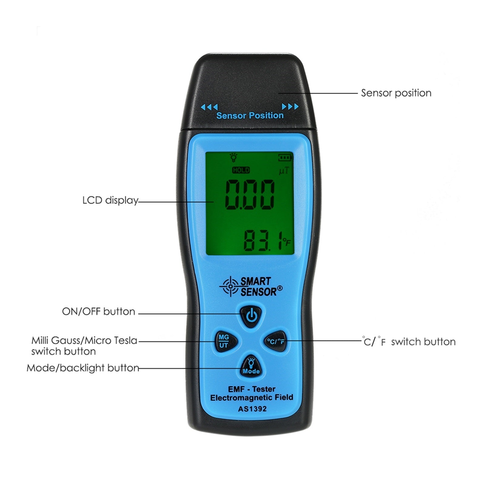 Handheld Mini Digital LCD EMF Tester Electromagnet