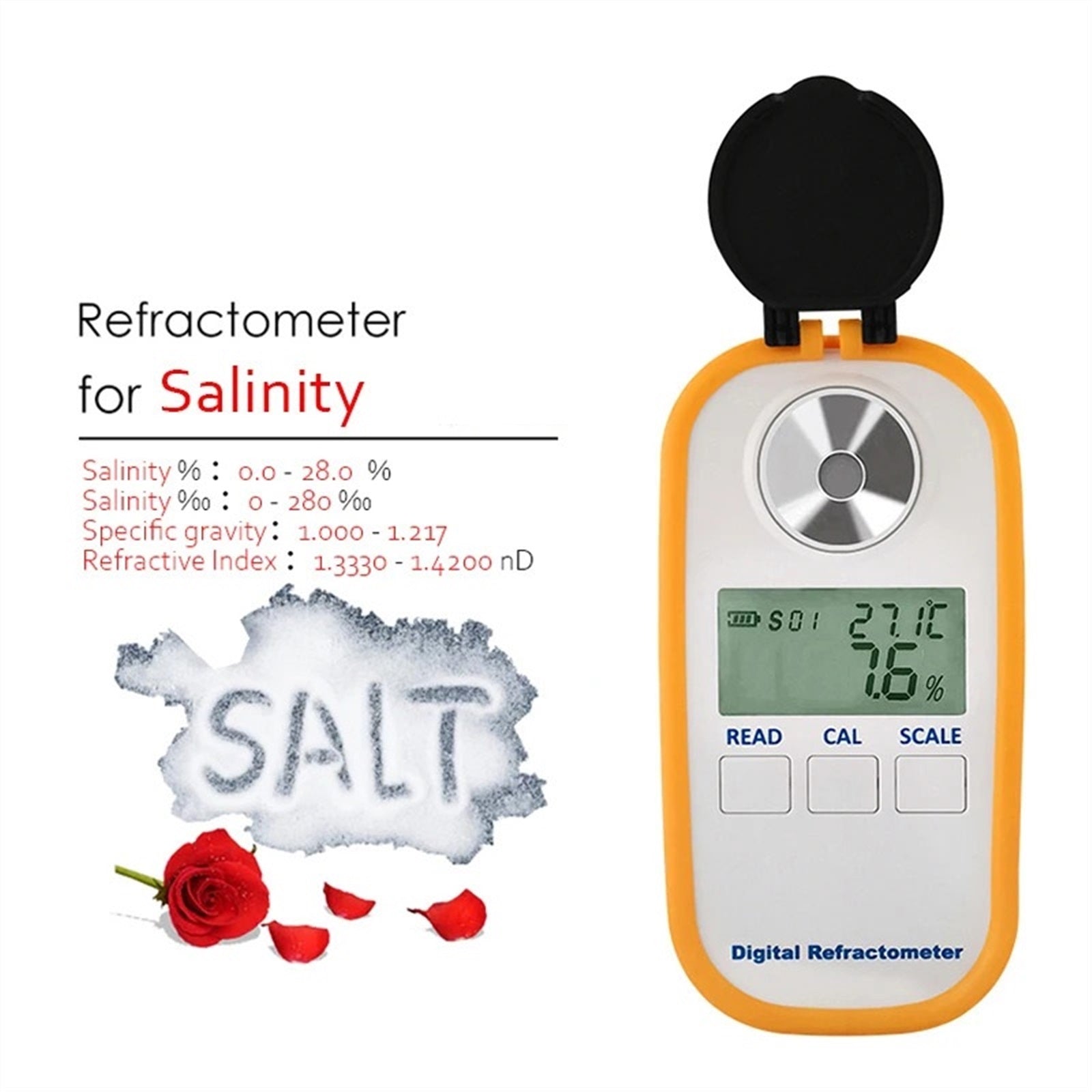 0-28% Refractometer Salinity Meter Measuring Soup