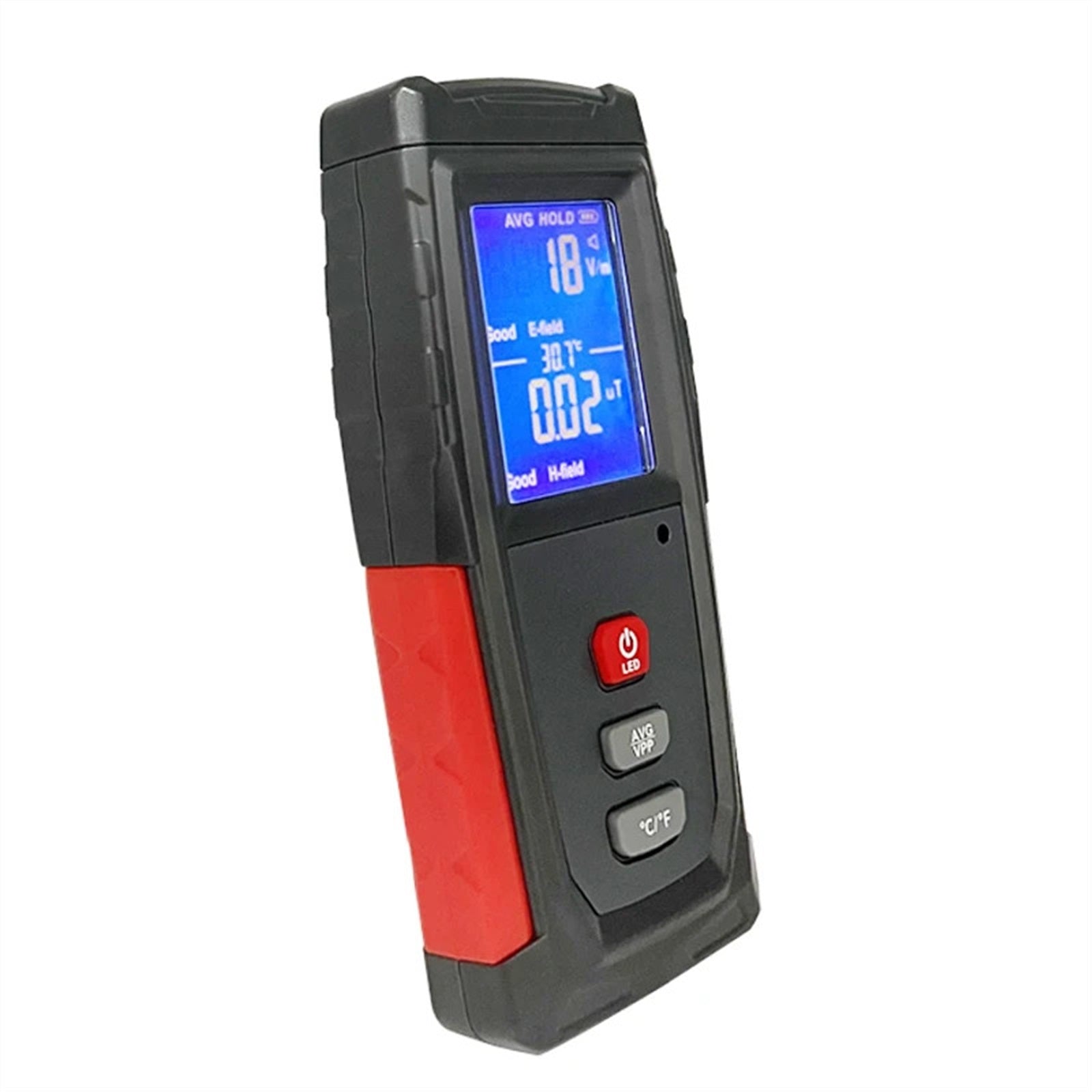 The EMF meter, which displays a reading of the surrounding electromagnetic field.