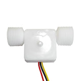 Close-up of the Hall effect water flow sensor, highlighting its G1/2'' interface.