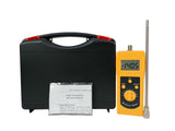 The complete DM300C moisture meter kit, including the meter, probe, and carrying case, laid out neatly.