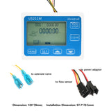 Close-up of the digital display unit, showing the interface for flow rate and dosage control.