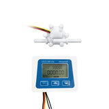 Front view of the portable digital flow meter showing the LCD display and control buttons.