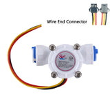 The plastic turbine water flow sensor with fittings for 3/8 inch PE pipe.