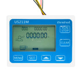Diagram showing the dimensions of the digital flow meter controller.