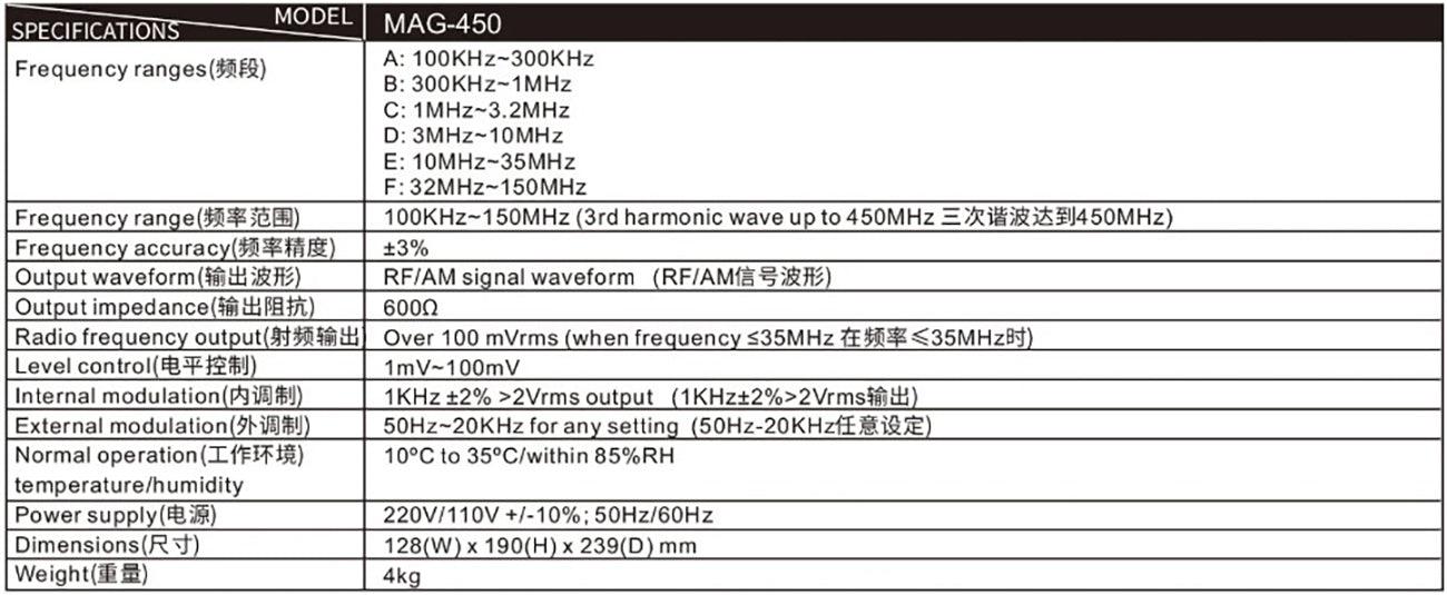 High Frequency Signal Generator MAG-450 100kHz-150MHz Signal Source Audio Signal Generator - goyoke