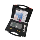 Complete package of the LS131 UV Energy Meter, including the device, protective case, USB cable, and manual.