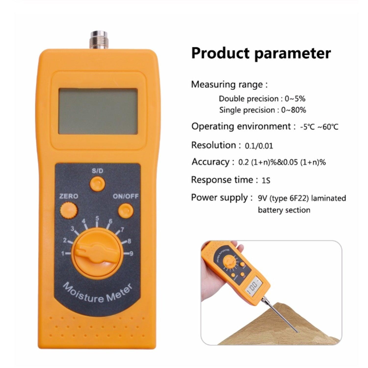 Portable High Frequency Soil Sand Moisture Meter DM300L Tester Humidity 0%-80% - goyoke