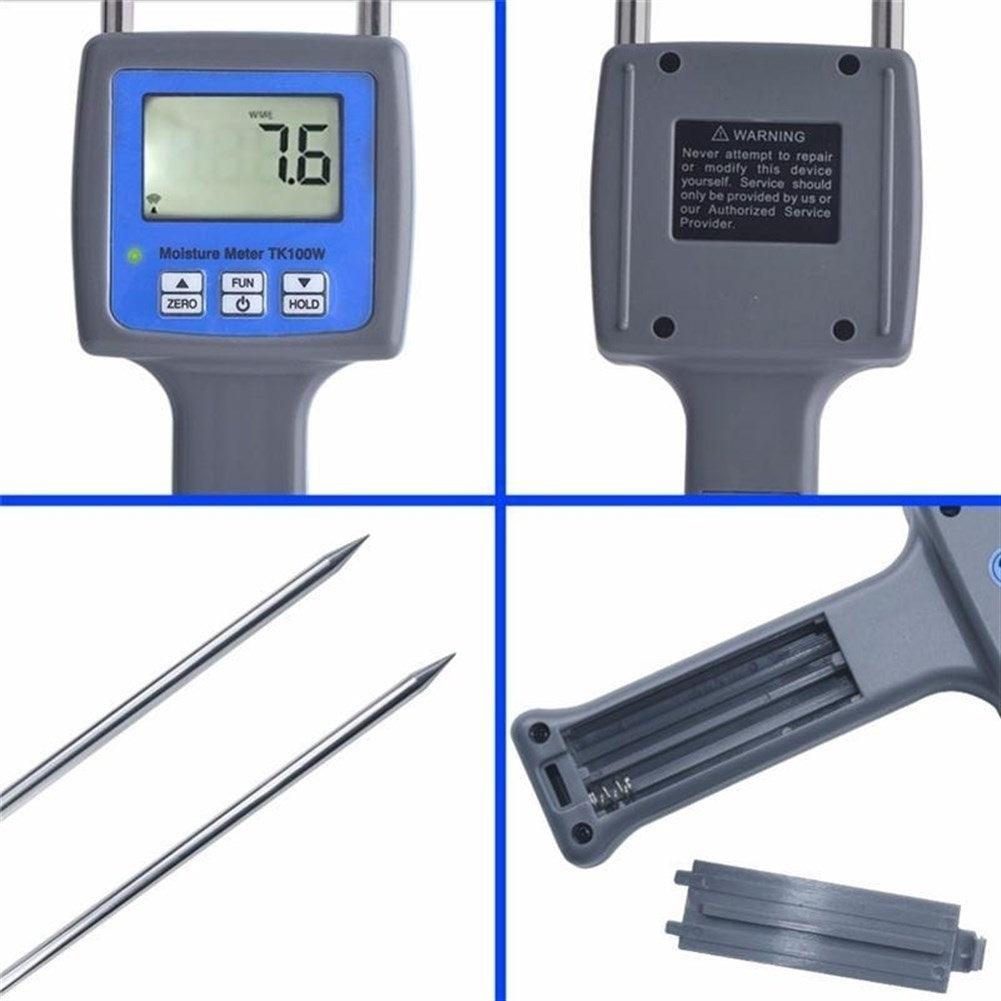 Professional Wood Sawdust Powder Hay Bale Peat Moisture Meter Hygrometer TK100W - goyoke