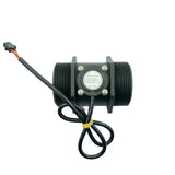 The plastic G2" flow sensor shown from a different angle to highlight its BSPP female connection threads.