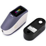 A close-up of the YS3020 spectrophotometer, showing its screen and measurement aperture.