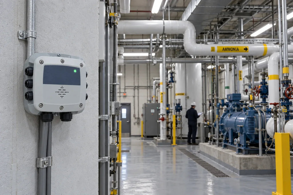 Ammonia Gas Detection for Industrial Refrigeration: Sensors and Placement