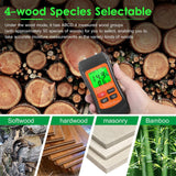 Close-up of the two sharp probe needles on the Digital Wood Moisture Meter used for testing materials.