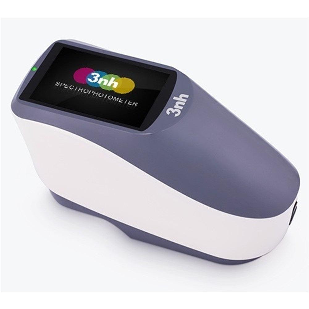 Front view of the YS3010 Handheld Spectrophotometer showing the LCD screen and measurement button.