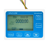 Close-up of the US211M digital controller, showing the LCD screen with a clear reading and the three control buttons below.