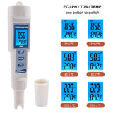 4-in-1 Water Quality Tester - TDS/pH/EC/Temperature