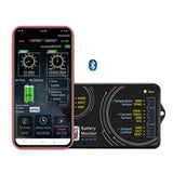 Mobile app showing SOC and voltage history graph