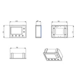Technical diagram of the US211M Digital Flow Meter with precise dimensions (103 x 80 x 35 mm).