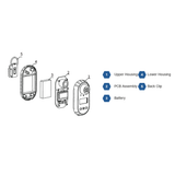 BX100 portable single gas detector exploded view with labeled components