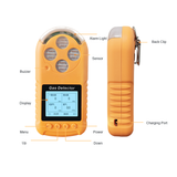 BX400 4 gas monitor controls sensors and back clip